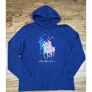 Polo Ralph Lauren Big Pony Long Sleeve Hoodie Pullover Lightweight Men's Large